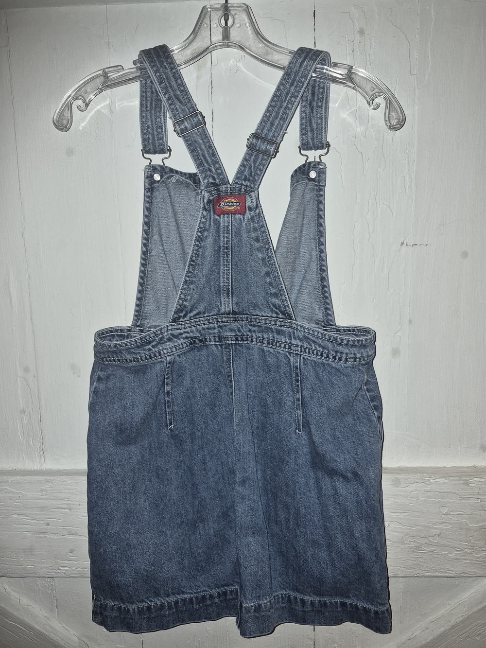 Dickies Girl Vintage Y2K Streetwear Full-Zip Denim Overall Pinafore Mini Dress - Picture 5 of 7